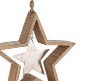 Wooden Star Pendant Ginevra - 2x Dimensions