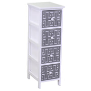 Gianna chest of drawers white gray 4 drawers cm26x32h81