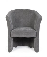 Armchair in wood and Anthracite fabric BELIZE 64,5x63x h76 cm