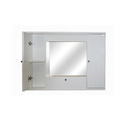 White ash bathroom mirror cabinet 2 doors w - flap h.61x93x14 cm