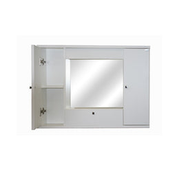 White ash bathroom mirror cabinet 2 doors w - flap h.61x93x14 cm