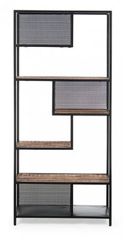 6 shelves industrial style metal bookcase cm 84x35x188h