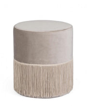 Leilani pouf light gray velvet effect D38 cm