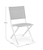Outdoor chair in aluminum White Gray ELIN 47x57x h88 cm