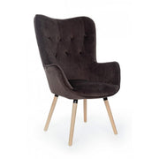 Juliet velvet armchair in marmot gray