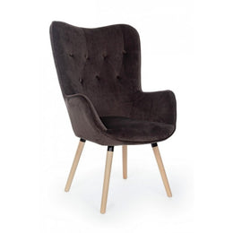 Juliet velvet armchair in marmot gray