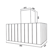 CUBE extractor hood in burnished stainless steel 80 cm