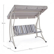 Three-seater steel rocking chair Ivory GRELY 190x120x h185 cm