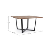 Helsinki anthracite-natural table 130x130 cm
