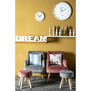 Vintage living room armchair in Antique Pink velvet ADELINE 60x67x h79 cm