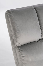 Lizzie armchair in gray velvet with metal legs