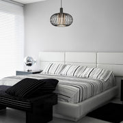 Terla MDL3674 pendant lamp with iron structure and glass diffuser