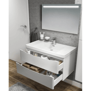 Glossy white Lesina suspended bathroom cabinet 90x48x55