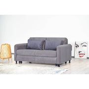 Gray Ravit sofa with pull-out bed and container