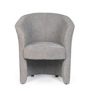 Armchair in wood and light gray fabric BELIZE 64,5x63x h76 cm