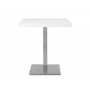 Square high table 75 cm white top and chrome base 70x70xh.75 cm
