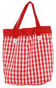 Red checked shopping bag jm-1678 cm. 40 x 11.5 h 33