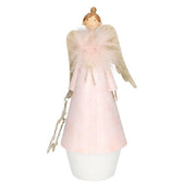 Pink metal angel with led and star cmø10h24
