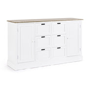 Dorotea sideboard 2 doors 4 drawers in white melamine wood