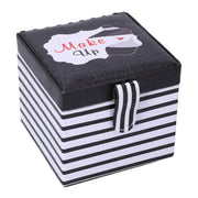 Black and white faux leather jewelery box cm10x10,5h9,5