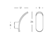 Applique 12W Led 4000K graphite comma line