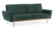 JOHNNY three seater sofa bed in dark green velvet 210x83x h85 cm