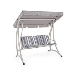 Three-seater steel rocking chair Ivory GRELY 190x120x h185 cm