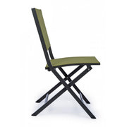 Outdoor chair in aluminum Anthracite Green ELIN 47x57x h88 cm