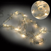 White stars garland with 20 micro leds cm210xh200x1 - battery operated