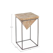 Steel stool with seat in PRISMY fir wood 31x31xh.55 cm