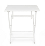 Folding outdoor table in White ELIN aluminum 70x70x h71 cm
