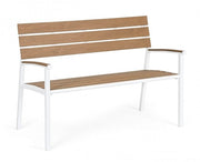 Isak white garden furniture bench
