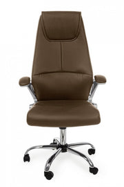 Camberra brown eco-leather office armchair with armrests
