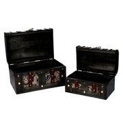 Rectangular black wooden box 1-2 cm29x19h19