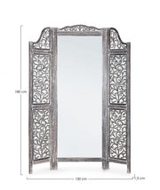 Ajala Antique Gray 3-Door Screen with Mirror Cod.0721449