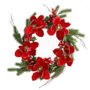 Crown flowers berries red gold round cmø50x40