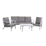 Boston 3 seater white aluminum lounge with 4-piece cushions