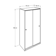 SWD4362024 wardrobe with coat hanger and white and oak sliding doors
