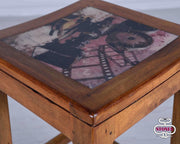 Multicolor wooden stool 35x35x75h cm