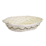 Oval white wicker basket cm59x39h14