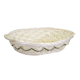 Oval white wicker basket cm59x39h14