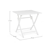 Folding outdoor table in White ELIN aluminum 70x70x h71 cm