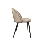 Tortora Fabric Chair with Black Metal Legs 78x47x57 cm