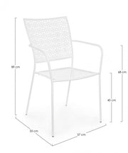 Jodie white outdoor chair with armrests