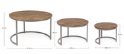 Narvik set of 3 steel and wood coffee tables