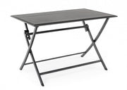 Outdoor table in anthracite aluminum ELIN 110x70x h71 cm