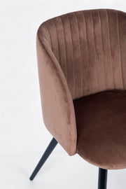 Queen rust velvet steel chair 53 x 57 x 81.5 cm