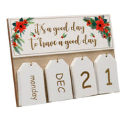 Rectangular white wooden calendar cm25x18x2,5