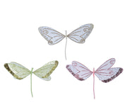 Organza and Glitter Beaded Dragonfly Clip Assorted in 3 Colors 34 x 20 x 1 cm