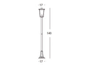 Outdoor Aluminum Die-Cast Lamp with Transparent Glass Diffusers Rust